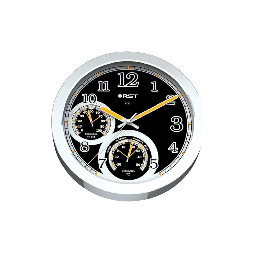 Изображение товара Настенные механические часы RST 7733 с метеостанцией и плавным ходом