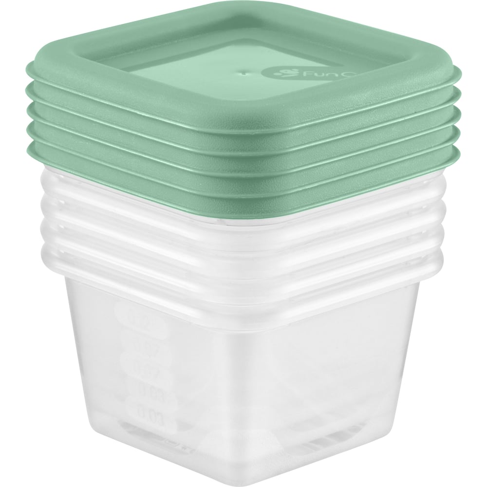 Изображение товара Контейнеры Funcook FC1110 для продуктов 0,15 л квадратные 5 шт