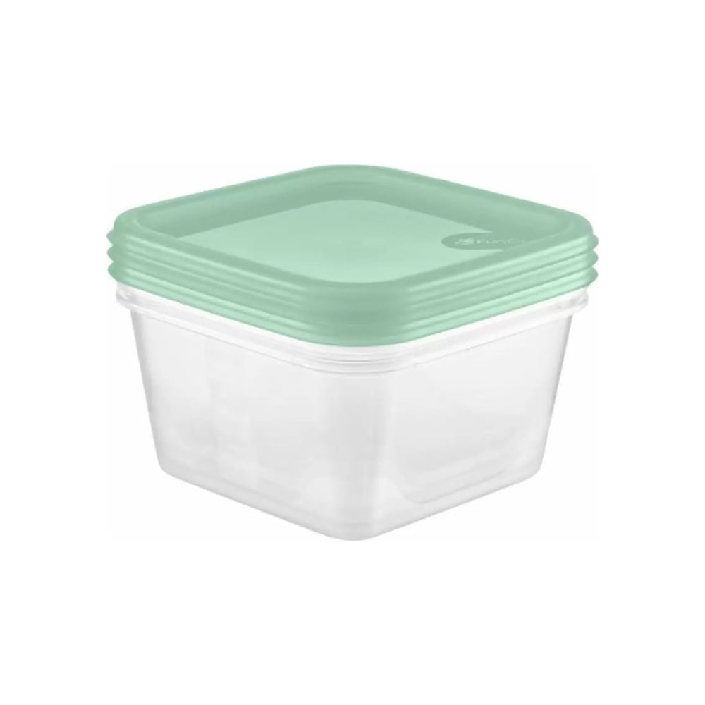 Изображение товара Набор квадратных емкостей для продуктов FunCook Fusion 1,1 л 3 шт 00000048317