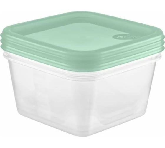 Изображение товара Набор квадратных емкостей для продуктов FunCook Fusion 1,1 л 3 шт 00000048317