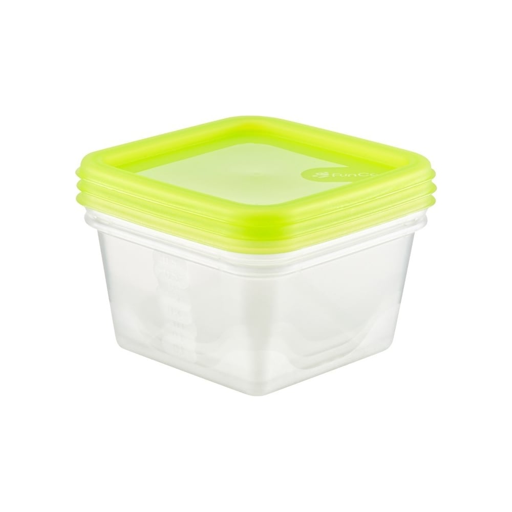 Изображение товара Набор квадратных емкостей для продуктов FunCook Fusion 0,63 л 3 шт 00000048316