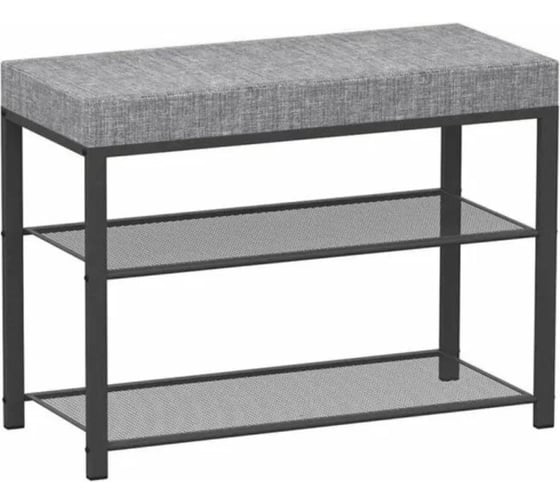 Изображение товара Банкетка ЗМИ Торонто 23S TORONTO 23S banquet&shoes цвет каркаса черный, цвет сиденья серый БТ23СЧС