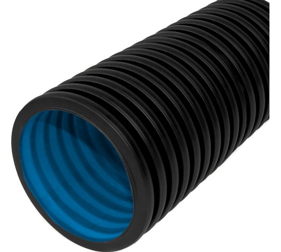 Изображение товара Гофрированная труба Промрукав двустенная ПНД гибкая тип 450 SN12 стойкая к ультрафиолету не распространяющая горение с/з черная д90 50м PR15.0143
