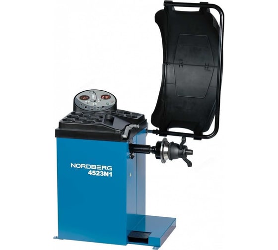 Изображение товара Балансировочный станок NORDBERG с автоматическим вводом 2х параметров, лазером и автостопом, синий 4523N1(B)