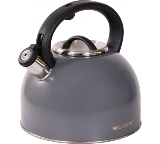 Изображение товара Чайник Willmark WTK-4810SS 4л, со свистком, Easy spout open, темно-серый 2001461