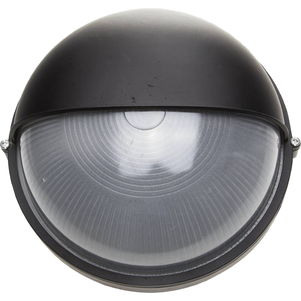 фото Уличный светильник светозар влагозащищенный с верхним защитным кожухом круг цвет черный 100 вт sv-57263-b