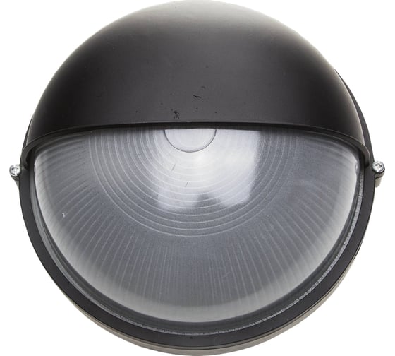 Изображение товара Уличный светильник Светозар влагозащищенный с верхним защитным кожухом круг цвет черный 100 Вт SV-57263-B