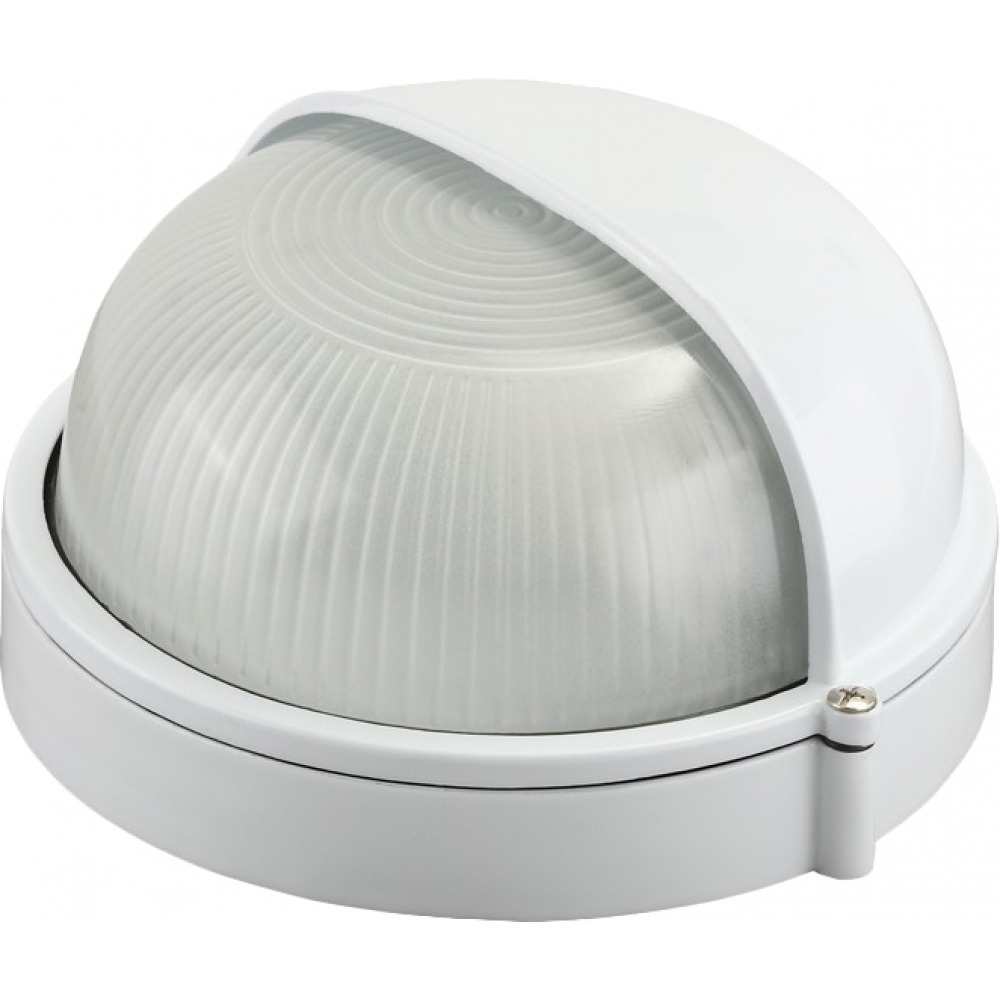 фото Уличный светильник светозар влагозащищенный с верхним защитным кожухом круг цвет белый 60 вт sv-57261-w