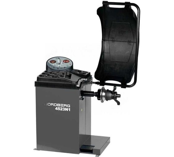 Изображение товара Балансировочный станок NORDBERG с автоматическим вводом 2х параметров, лазером и автостопом, серый 4523N1(G)