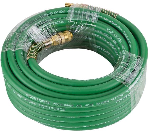 Изображение товара Шланг резиновый воздушный армированный с фитингами 8х14 мм, 15 м Rockforce RF-AHF-158(57589)