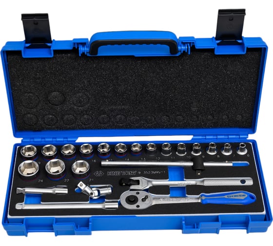 Изображение товара Набор торцевых головок с принадлежностями 3/8" KING TONY шестигранные, 6-24 мм, 23 предмета 3523MRV11