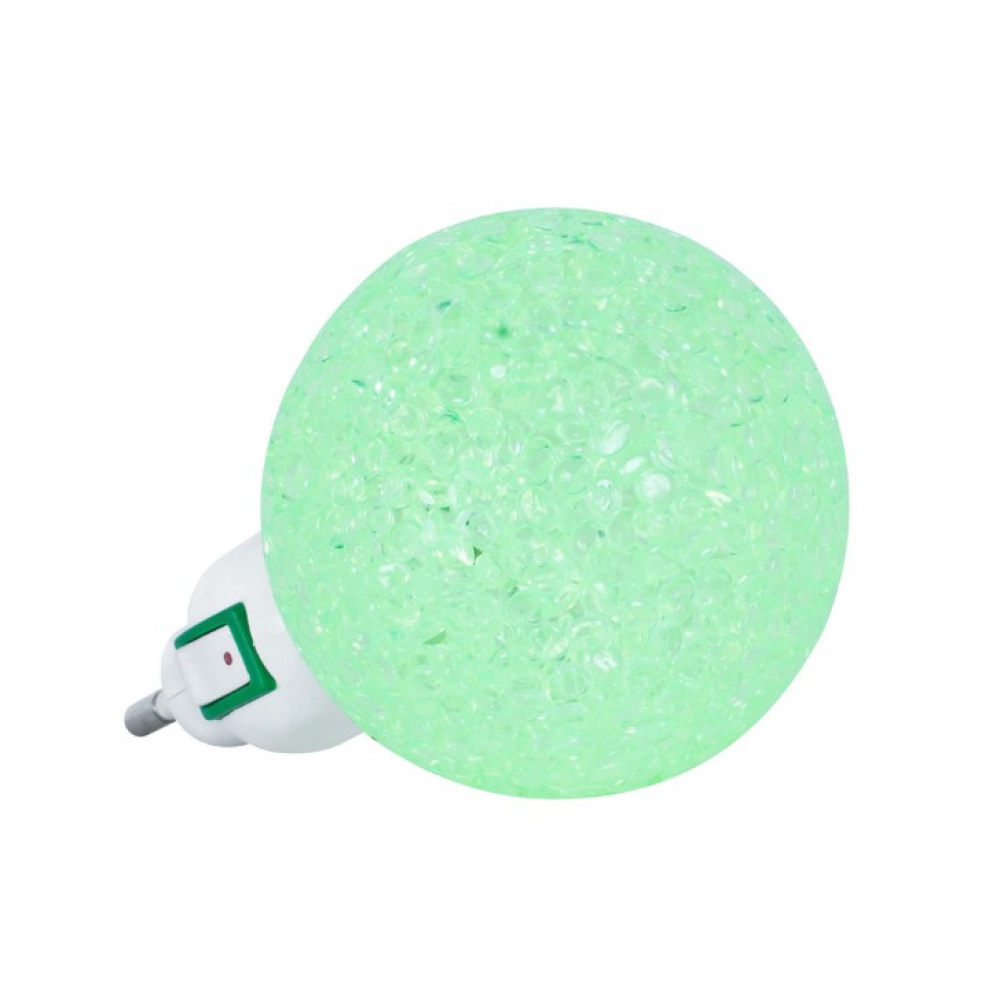 фото Светодиодный ночник in home nla 10-bg шар зелёный с выключателем 230в 4690612028903