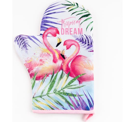 Изображение товара Варежка-прихватка Доляна Tropical dream 20x28 см, 35% х/л, 65% п/э, ватин 250 г/м2 4665428