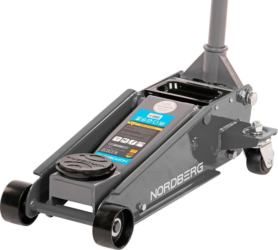 Изображение товара Подкатной домкрат NORDBERG 3т с резиновой насадкой, быстрый подъем N32030G