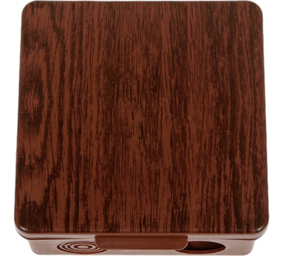 Изображение товара Распаечная коробка открытой установки ЭРА КОР (дуб), 100х100х50мм, с гермовводами, 8 входов, IP54 Б0043224