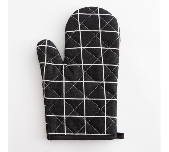 Изображение товара Варежка Доляна Клетка черный 26х16 см, 100% п/э 5395334