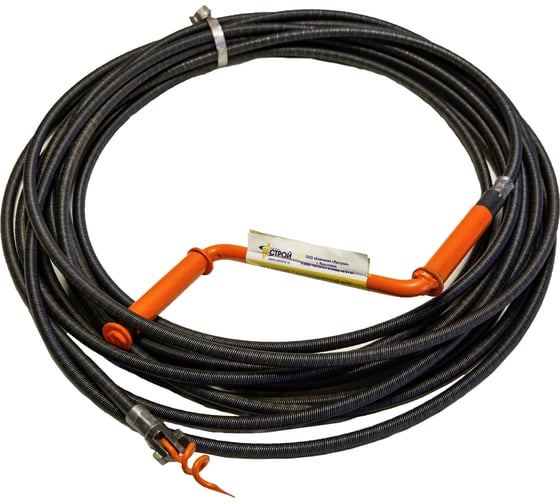 Изображение товара Профессиональный сантехнический трос с насадкой крючок-зацеп ООО Компания Ярстрой со стальным сердечником диаметр 12 мм, длина 15 метров д12-15-к-з