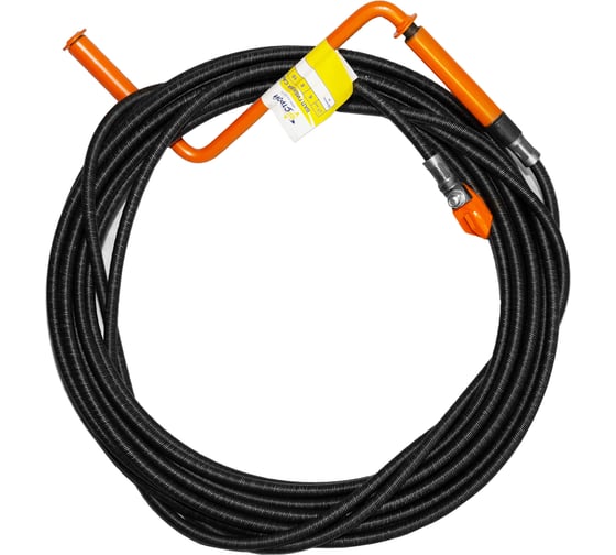 Изображение товара Профессиональный сантехнический трос с насадкой ООО Компания Ярстрой усиленный х-образный пробойник со стальным сердечником диаметр 16 мм, длина 30 метров д16-30-х-о