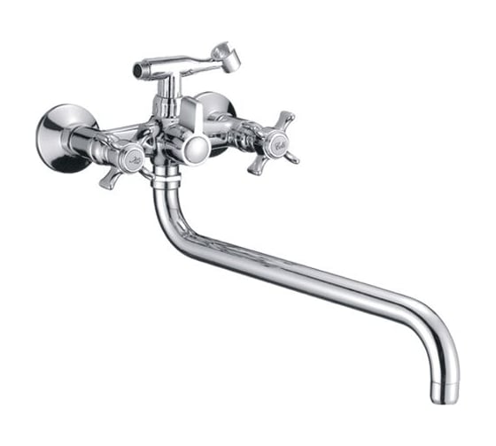 Изображение товара Смеситель для ванны LEDEME круглый излив, крест, керамика, силумин L2611 89844