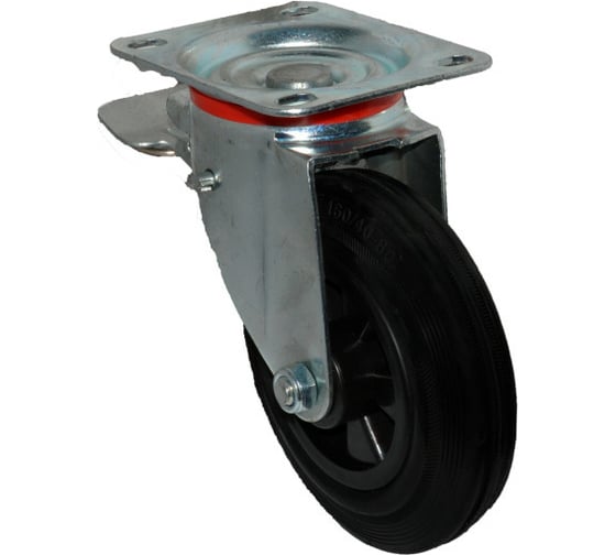 Изображение товара Колесо для мусорных контейнеров поворотное усиленное с тормозом SCВ80 200 мм MFK-TORG 4003200-KU
