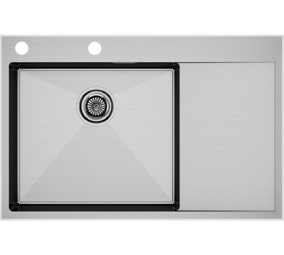 Изображение товара Мойка из нержавеющей стали Paulmark ATLAN L-EDGE, брашированная нерж. сталь, левая, 780x510мм PM777851-BSL