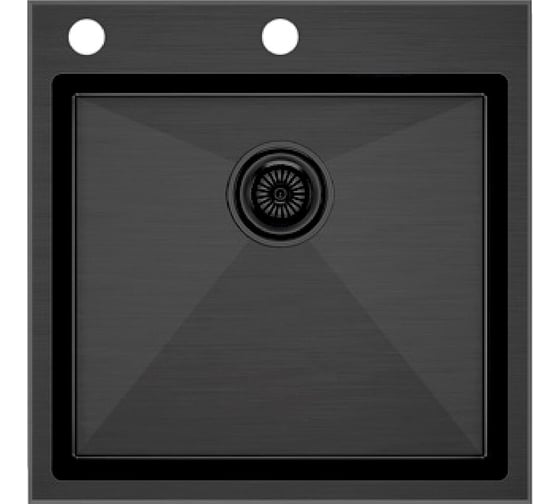 Изображение товара Кухонная мойка Paulmark KRONER-EDGE 51, вороненая сталь, 510х510мм, PM775151-GM