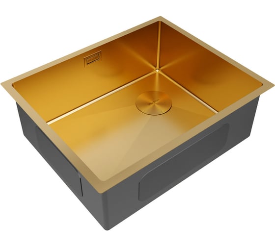 Изображение товара Кухонная мойка Paulmark NEXT-SKEW 54 UNI, брашированное золото, 540х440мм, PM885444-BG