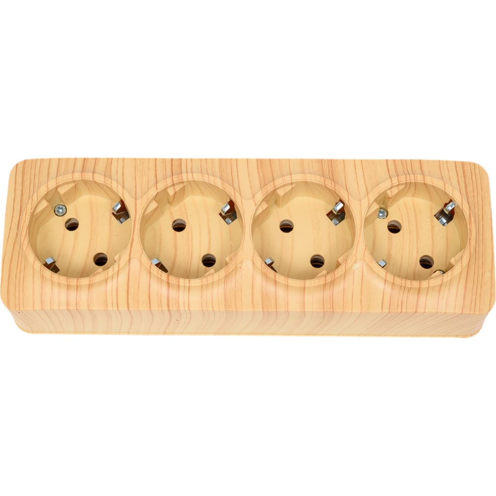 Изображение товара Розетка 4-местная TOKOV ELECTRIC Frea металлоконструкция IP20