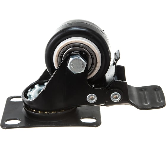 Изображение товара Колесо поворотное черная резина с тормозом 40 мм MFK-TORG 4054040