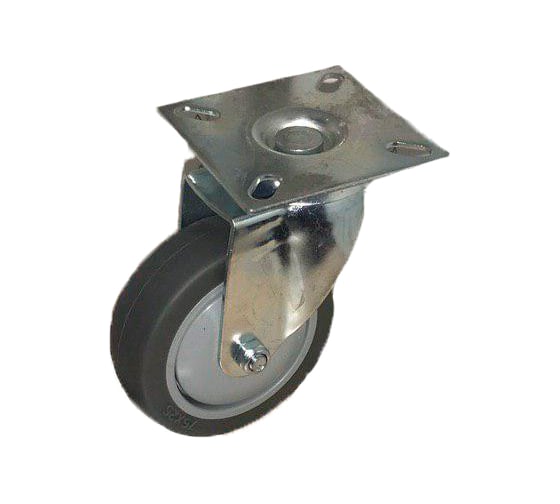 Изображение товара Колесо темно-серая мягкая гладкая резина поворотное SCG93 75 мм MFK-TORG 8053075М