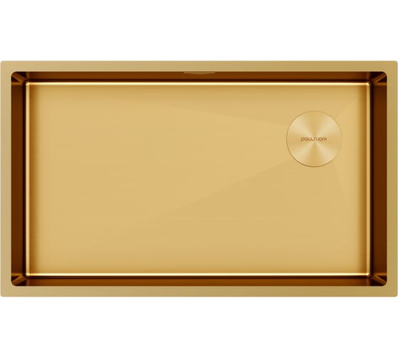 Изображение товара Кухонная мойка Paulmark NEXT-SKEW 74 UNI, брашированное золото, 740х440мм, PM887444-BG