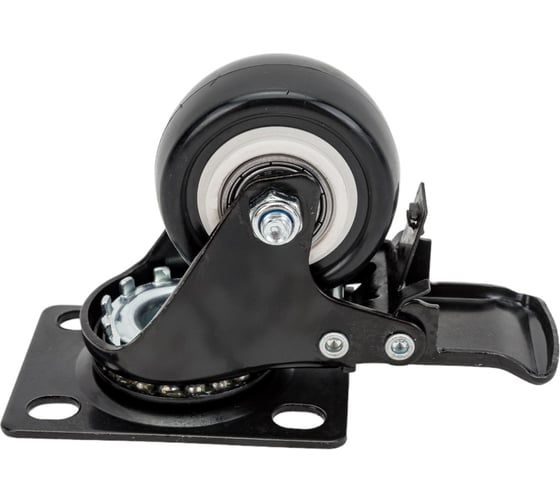 Изображение товара Колесо поворотное черная резина с тормозом 50 мм MFK-TORG 4054050