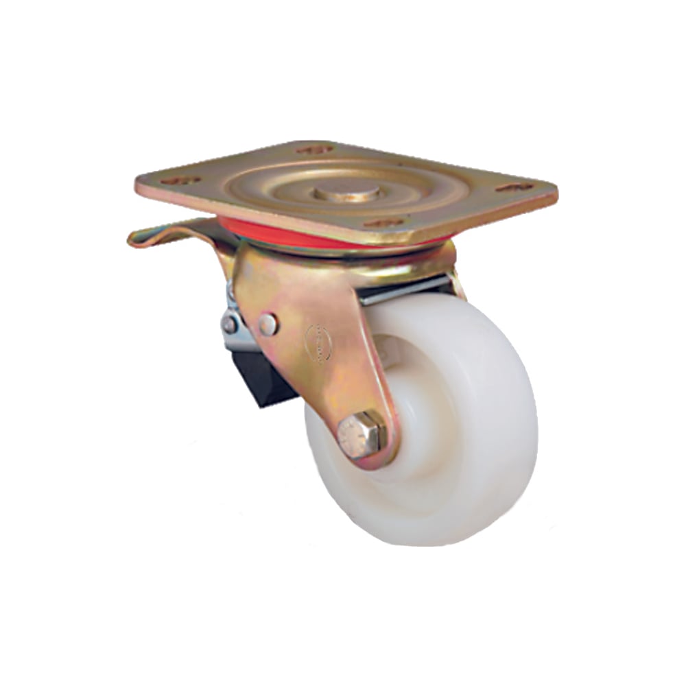 Изображение товара Колесо большегрузное нейлоновое поворотное с тормозом 100 мм MFK-TORG ED01-HKZ-100-F