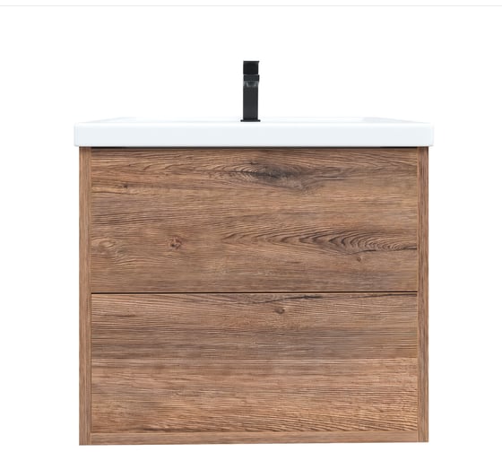 Изображение товара Подвесная тумба для ванной комнаты Sanstar Siva 50 без раковины, дуб веллингтон табак 432.1-1.4.1 432.1-1.4.1.