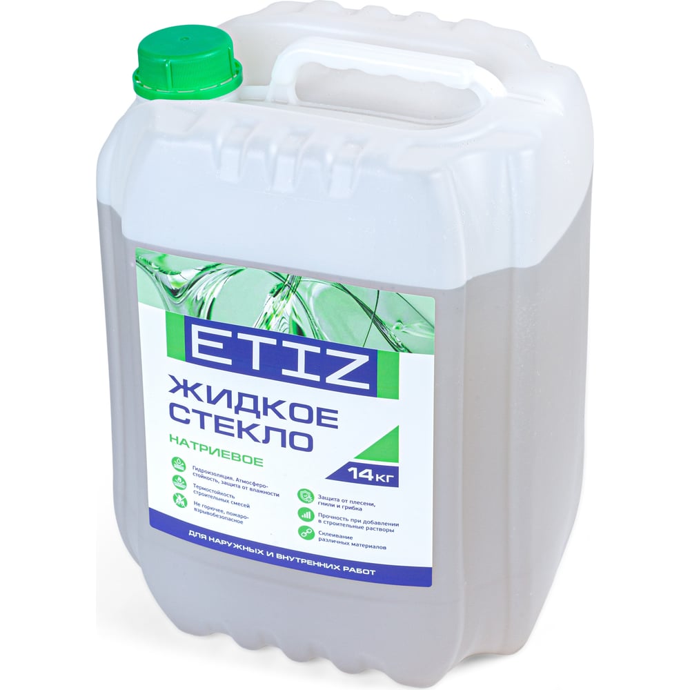 Изображение товара Жидкое натриевое стекло Etiz, канистра 14 кг/10 литров