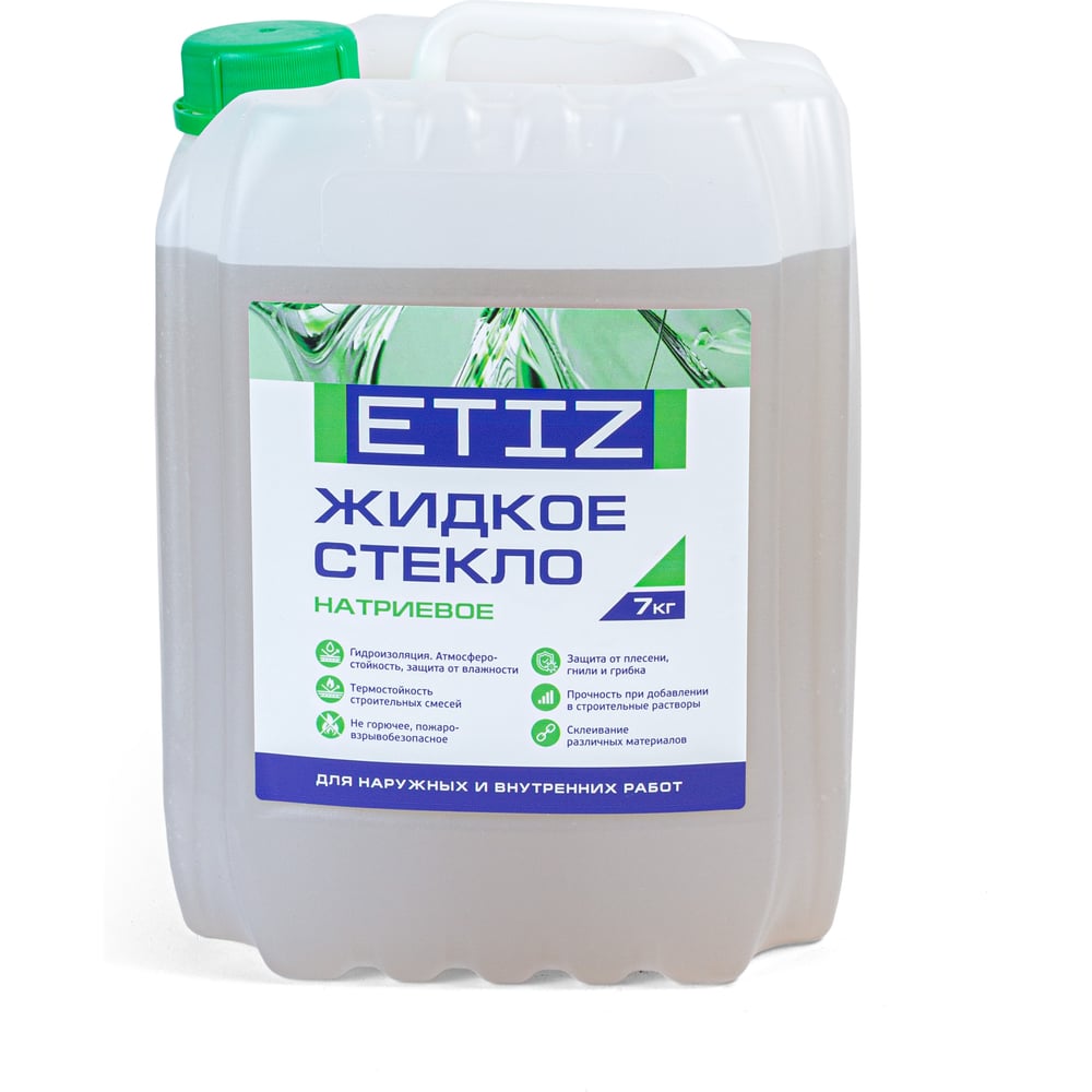 Изображение товара Жидкое натриевое стекло Etiz 7 кг/5 литров для камня бетона и дерева