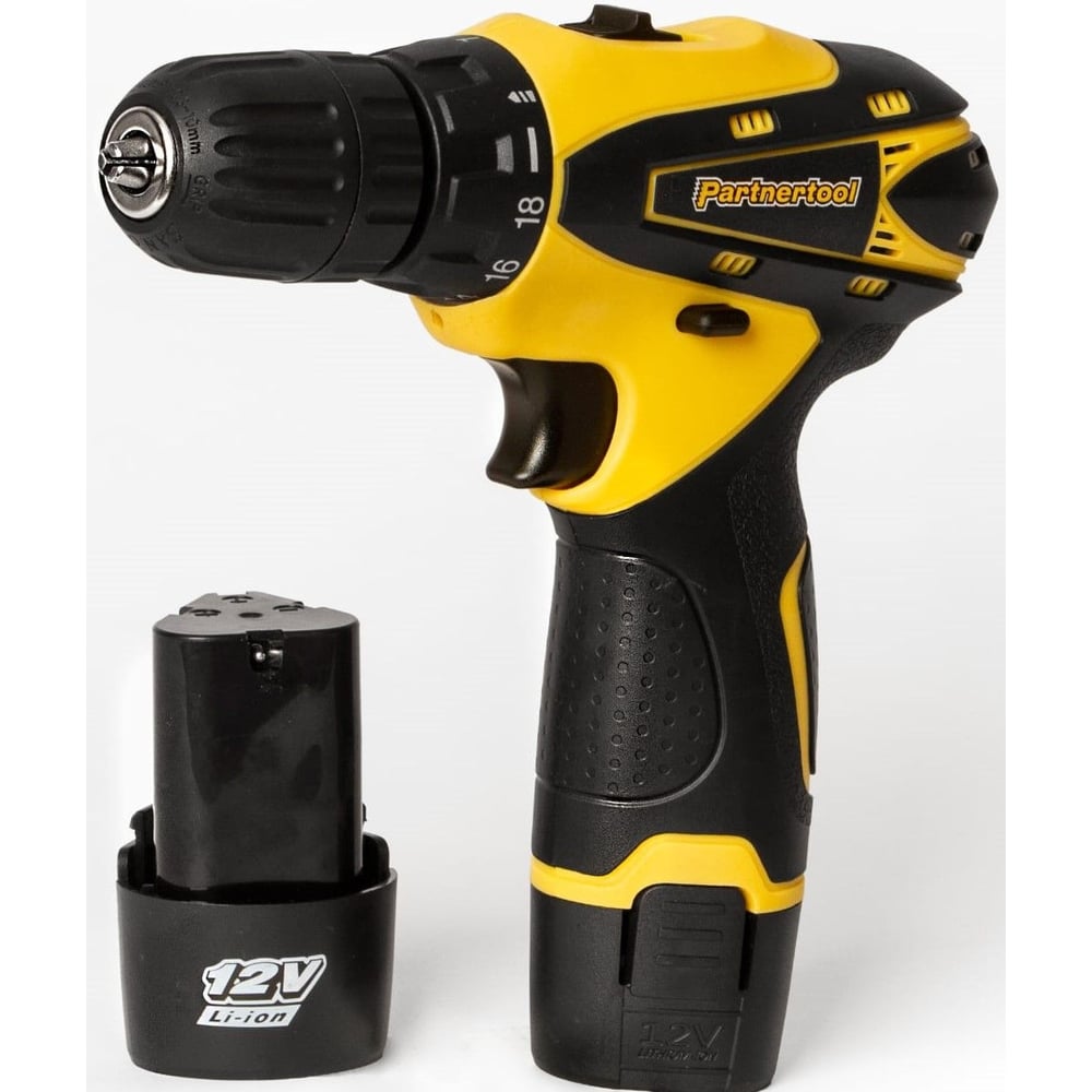 Изображение товара Дрель шуруповерт аккумуляторная PARTNERTOOL PCD-12 с двумя аккумуляторами