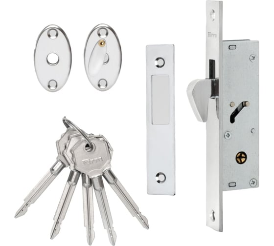 Изображение товара Замок врезной узкопрофильный VETTORE vеttore 72 (под крестовой ключ, 5 ключей) cp (хром) 20326