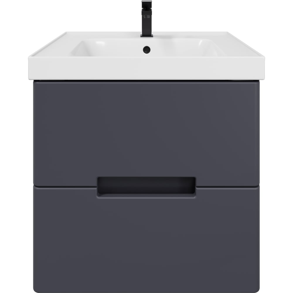 Изображение товара Подвесная тумба для ванной комнаты Sanstar Noche 60 с раковиной Грейс 60, графит софт 422.1-1.4.1.КГРЕ