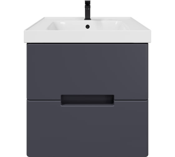 Изображение товара Подвесная тумба для ванной комнаты Sanstar Noche 60 с раковиной Грейс 60, графит софт 422.1-1.4.1.КГРЕ