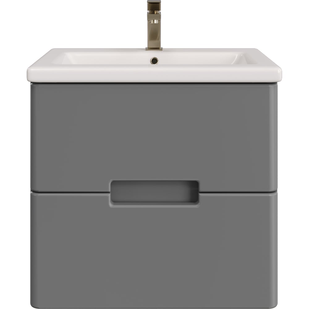 Изображение товара Подвесная тумба для ванной комнаты Sanstar Noche 60 с раковиной Como 60 графит