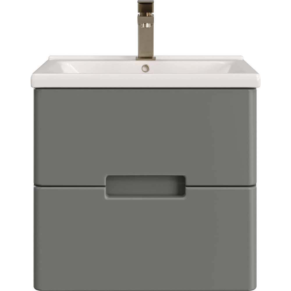 Изображение товара Подвесная тумба для ванной комнаты Sanstar Noche 60 с раковиной Миранда 60 графит