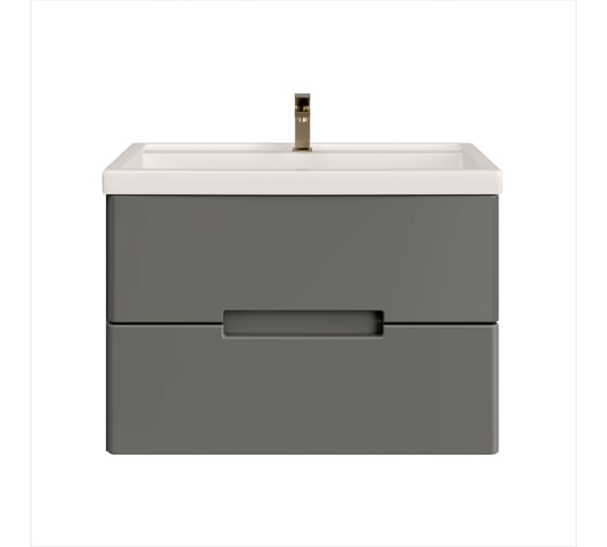 Изображение товара Подвесная тумба для ванной комнаты Sanstar Noche 80 с раковиной Фостер 80, графит софт 424.1-1.4.1.КФОС