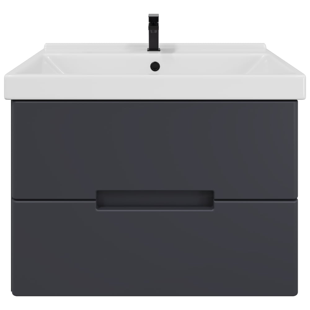 Изображение товара Подвесная тумба для ванной комнаты Sanstar Noche 80 с раковиной Фест 80 графит