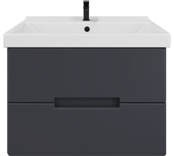 Изображение товара Подвесная тумба для ванной комнаты Sanstar Noche 80 с раковиной Фест 80, графит софт 424.1-1.4.1.КФЕС