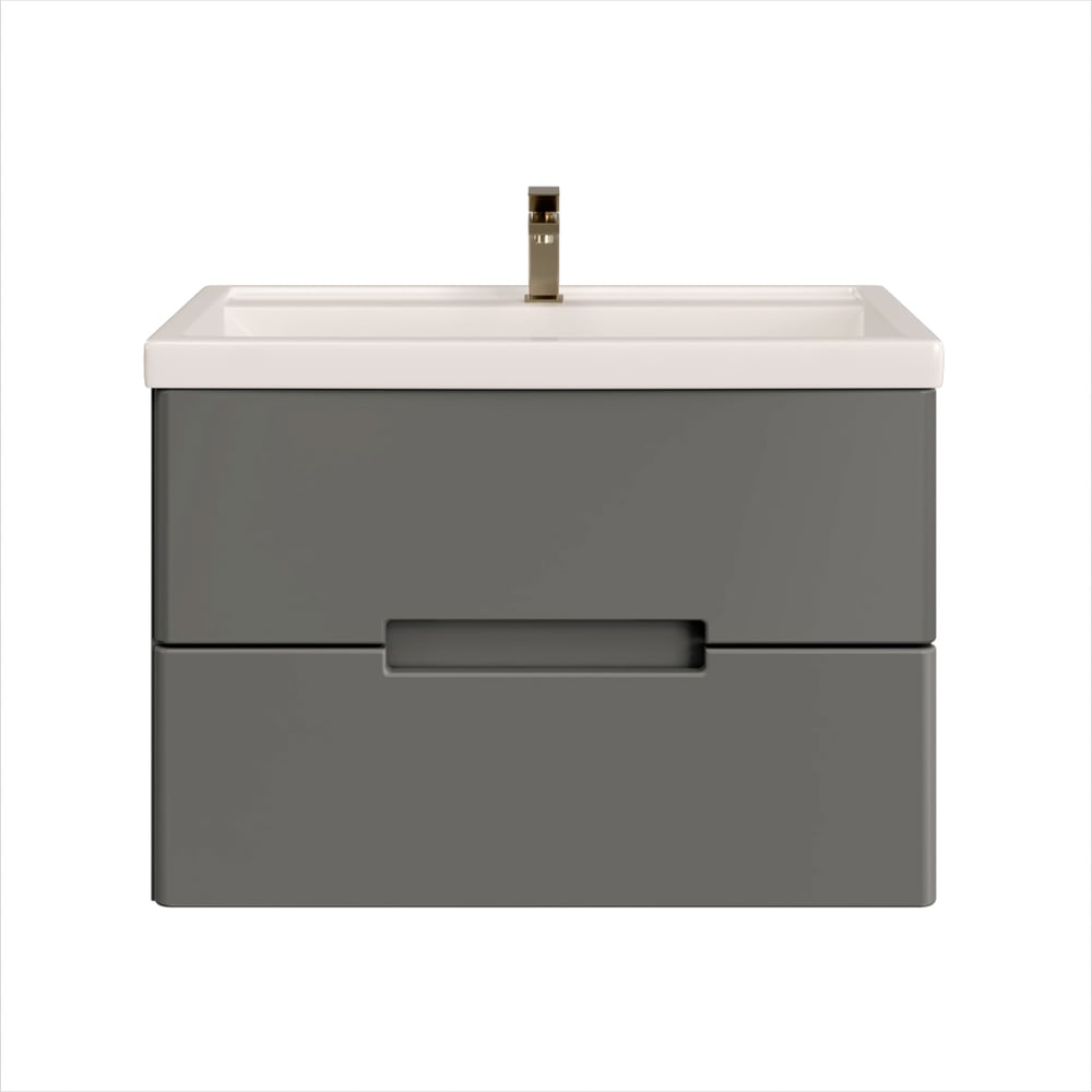 Изображение товара Подвесная тумба для ванной комнаты Sanstar Noche 70 с раковиной Фостер 70 графит