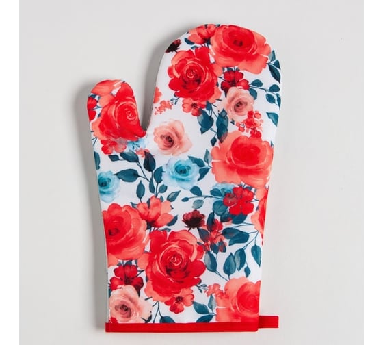 Изображение товара Варежка Доляна Розы 26х16 см, 100% п/э 9241967