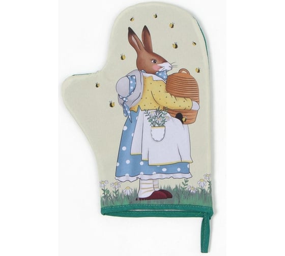 Изображение товара Варежка-прихватка Доляна Пчелы 20x28 см, 35% хлопок, 65% п/э, ватин 250 г/м2 9927497