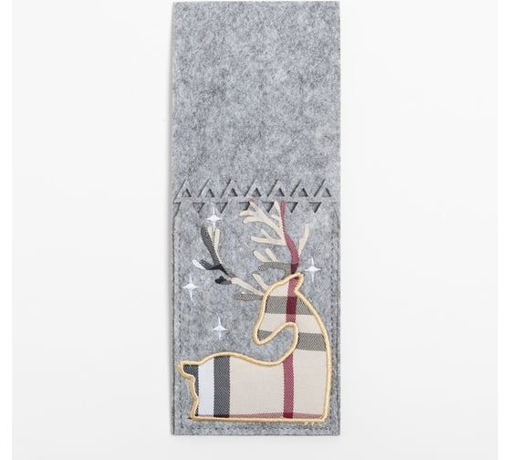 Изображение товара Конверт для столовых приборов Доляна Олень 8.5x21 см, 100% п/э, фетр 3471067