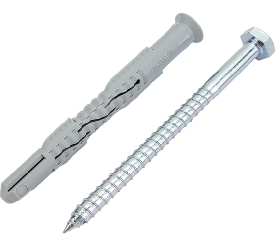 Изображение товара Фасадный дюбель КРЕП-КОМП НЕЙЛОН, шуруп под ключ KENNER Profi 10х100 50шт фдкп10100